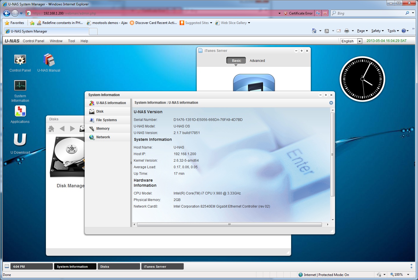 U-NAS OS V2.0 Software Personal/Home License